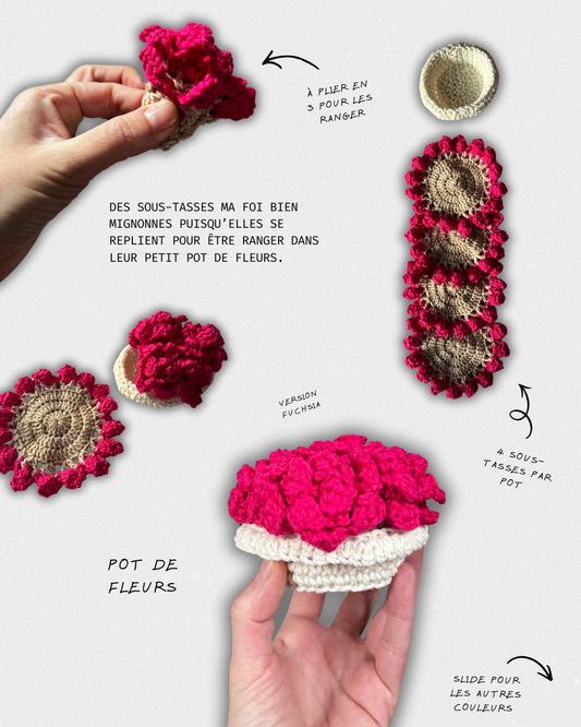 Sous-tasses pot de fleurs